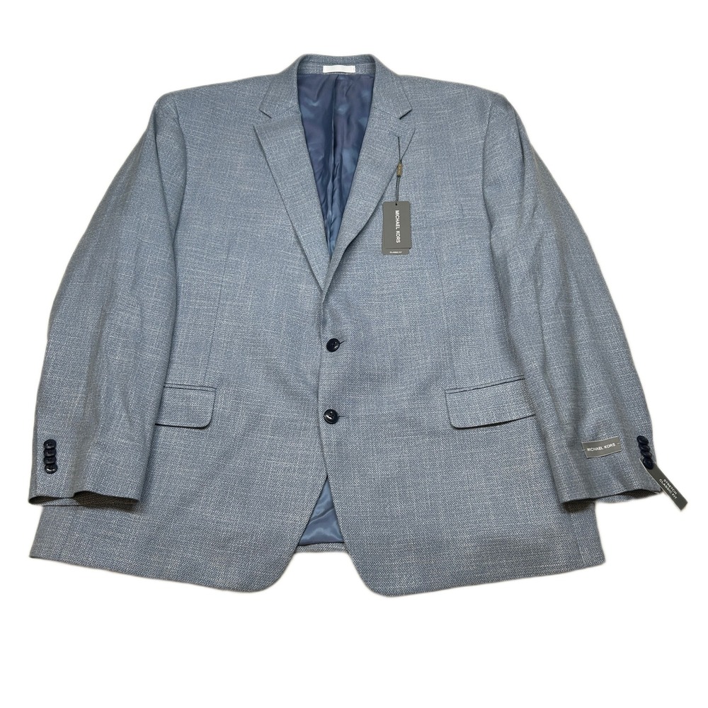 Michael Kors Sport Coat Mens 50R 50 Transition Lt Blue Stretch Classic Fit $295